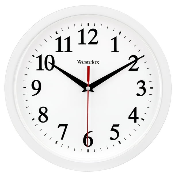 School Living Room Wall Clock 9 Inch White REAL ACCESSORIES Stylish Wall Clock for Office Home Kitchen 